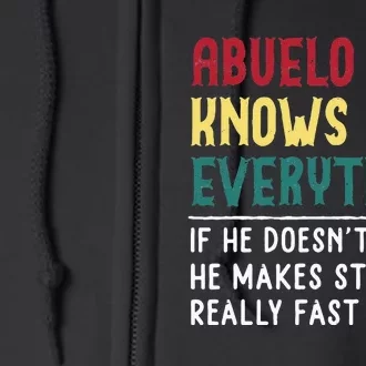 Abuelo Know Everything Fathers Day For Funny Abuelo Full Zip Hoodie