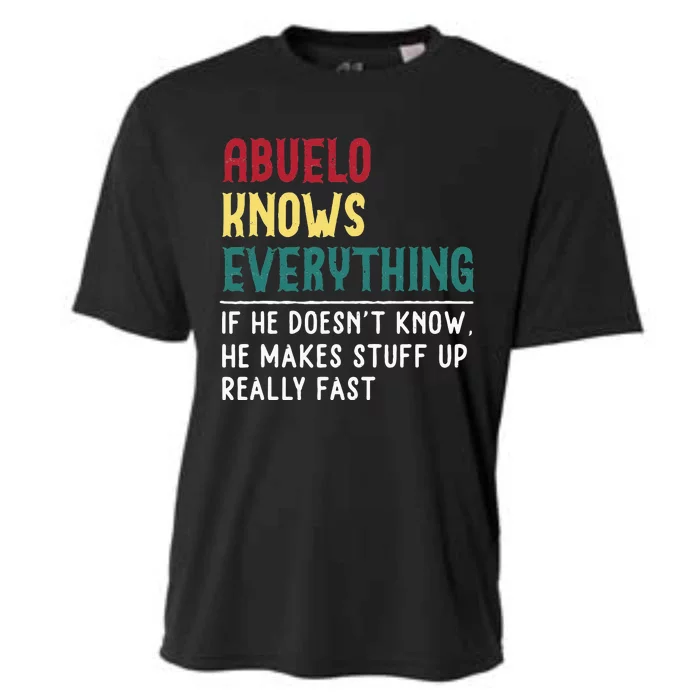 Abuelo Know Everything Fathers Day For Funny Abuelo Cooling Performance Crew T-Shirt