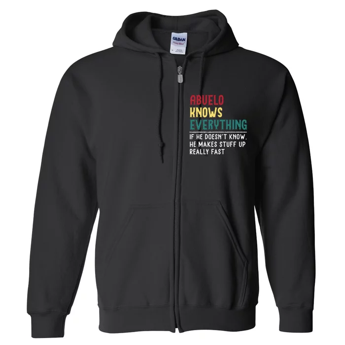 Abuelo Know Everything Fathers Day For Funny Abuelo Full Zip Hoodie