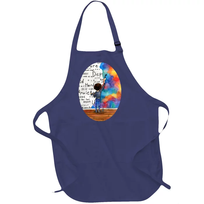 Always Keep Fighting Watercolor Painting (2015) Revamp Full-Length Apron With Pocket