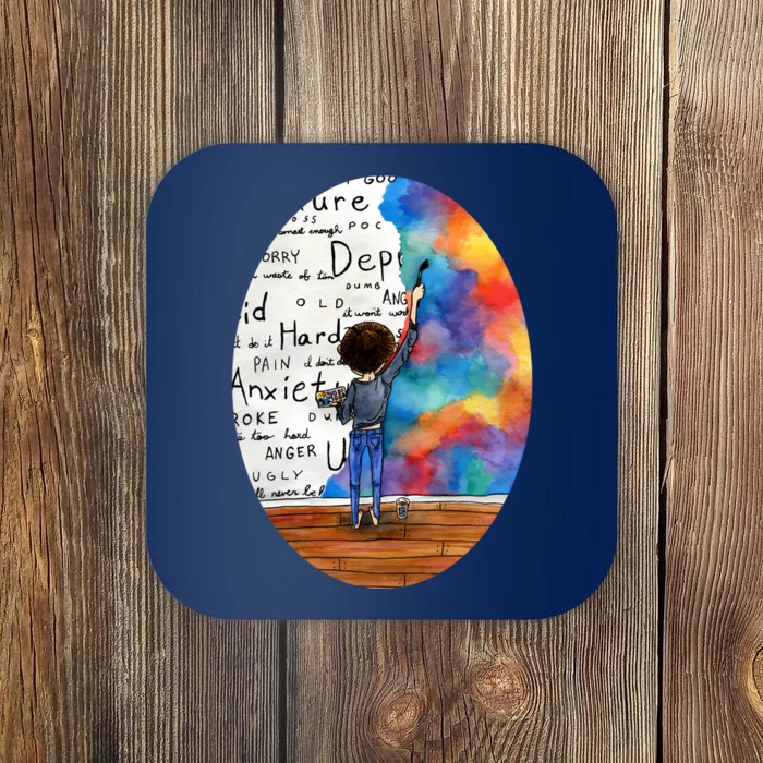 Always Keep Fighting Watercolor Painting (2015) Revamp Coaster