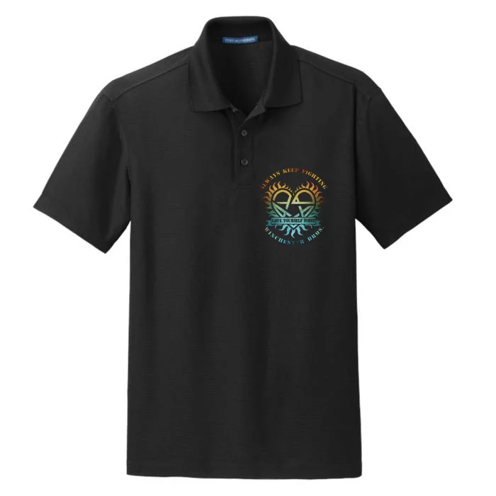 Always Keep Fighting Winchester Bros Love Yourself Dry Zone Grid Performance Polo