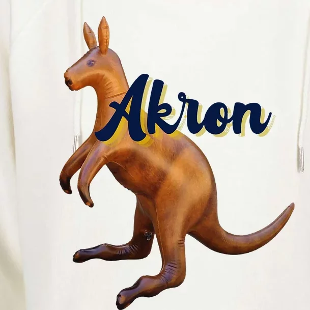 Akron Kangaroo Fun Retro Zips Womens Funnel Neck Pullover Hood