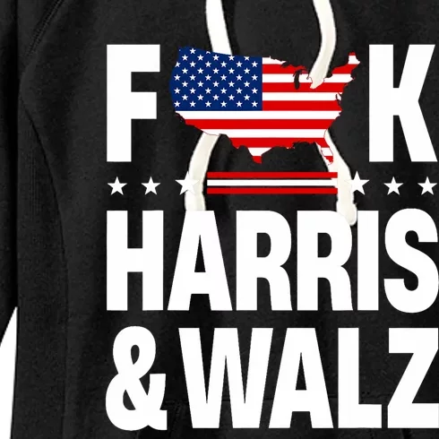 Anti Kamala Harris And Tim Walz 2024 Presidential Election Women's Fleece Hoodie