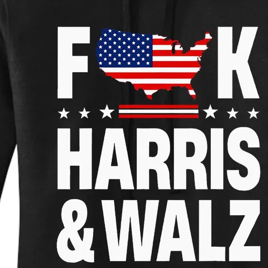 Anti Kamala Harris And Tim Walz 2024 Presidential Election Women's Pullover Hoodie