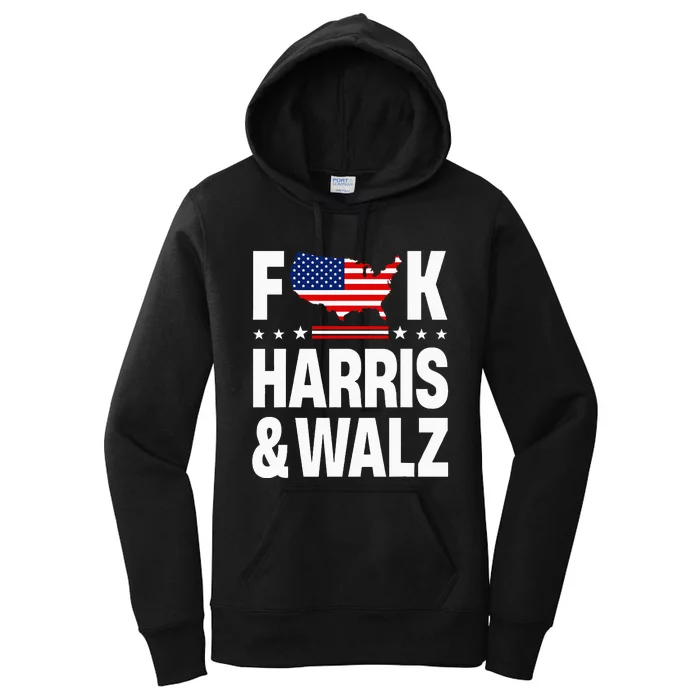 Anti Kamala Harris And Tim Walz 2024 Presidential Election Women's Pullover Hoodie