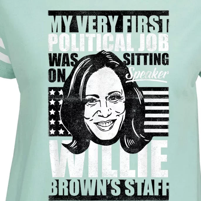 AntiBiden Kamala Harris First Job Willie Brown Female VP Enza Ladies Jersey Football T-Shirt