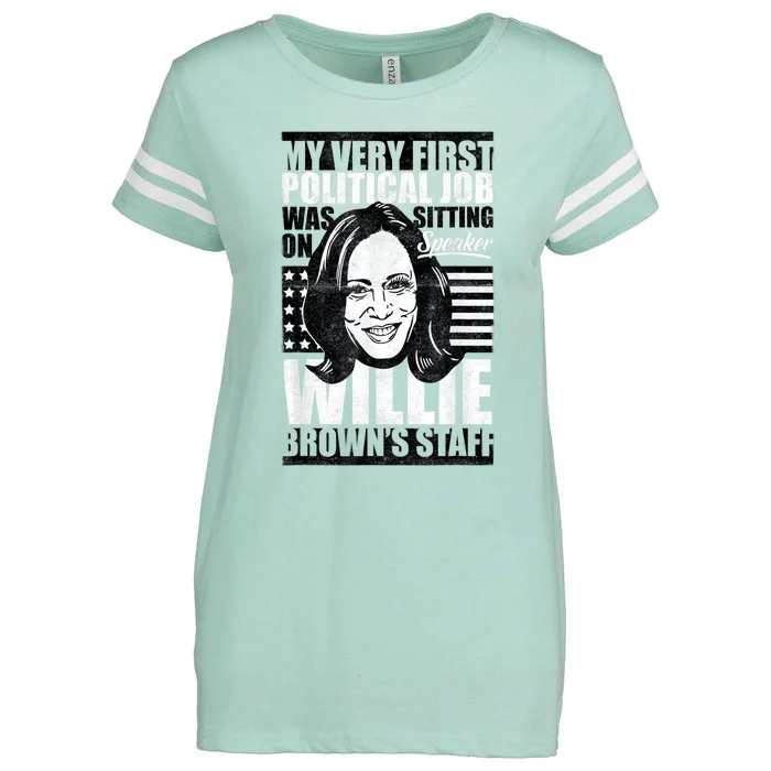 AntiBiden Kamala Harris First Job Willie Brown Female VP Enza Ladies Jersey Football T-Shirt