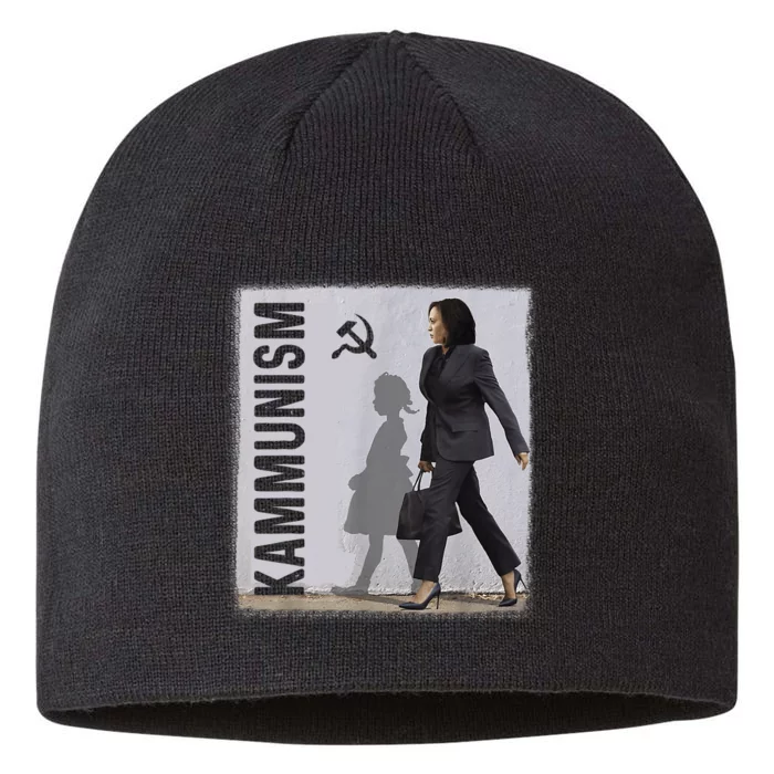 Awesome Kamala Harris Kammunism Communism Harris Walz 2024 8 1/2in Sustainable Knit Beanie