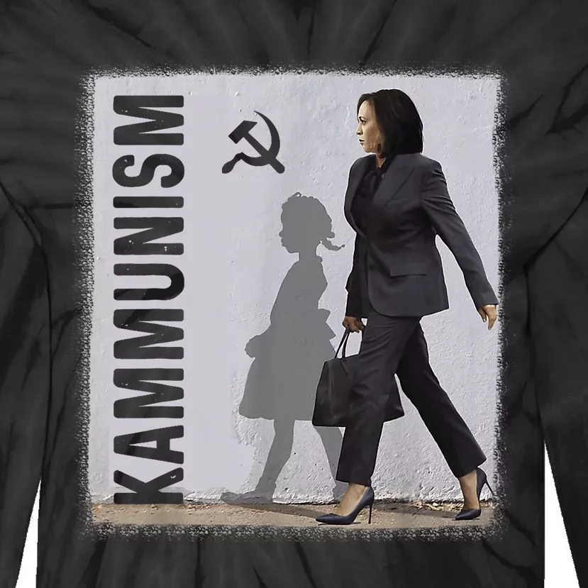 Awesome Kamala Harris Kammunism Communism Harris Walz 2024 Tie-Dye Long Sleeve Shirt