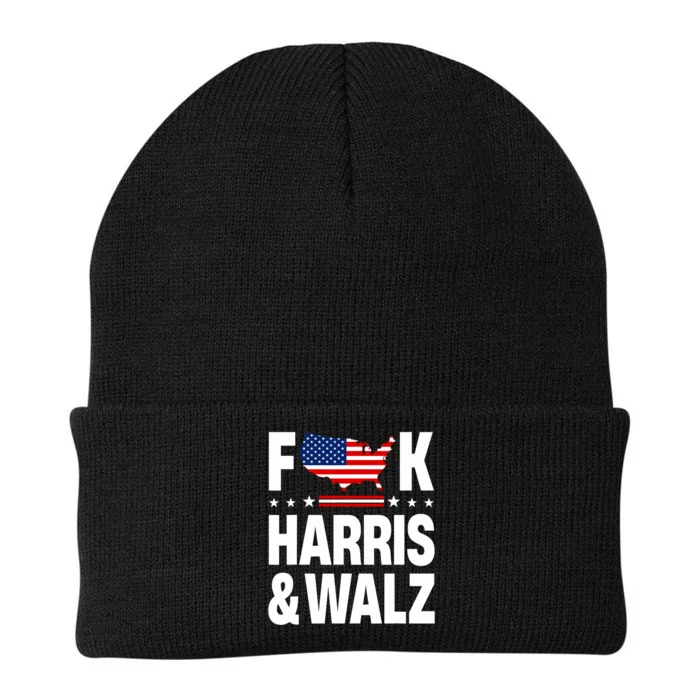 Anti Kamala Harris And Tim Walz 2024 Presidential Election Knit Cap Winter Beanie