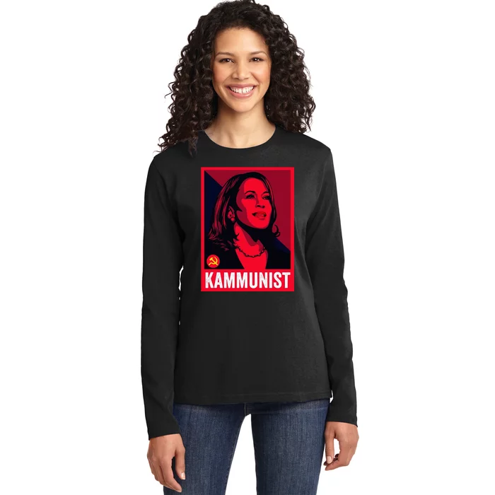 Anti Kamala Harris Kammunist Funny Election Ladies Long Sleeve Shirt