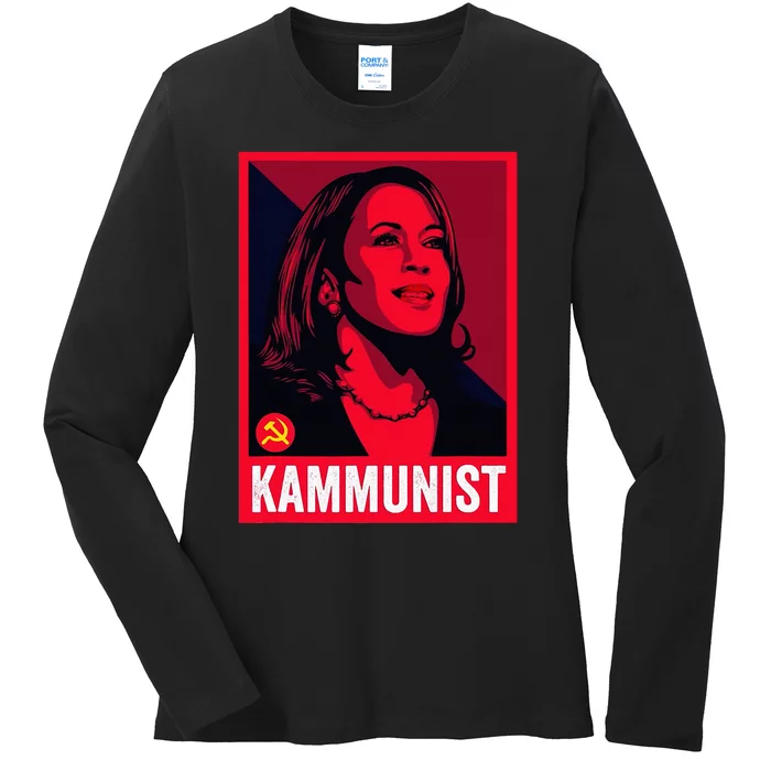 Anti Kamala Harris Kammunist Funny Election Ladies Long Sleeve Shirt