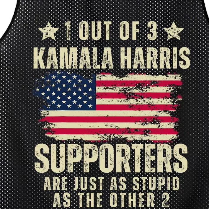 Anti Kamala Harris Stupid Joke American Flag Kamala Supporters Are Stupid Mesh Reversible Basketball Jersey Tank