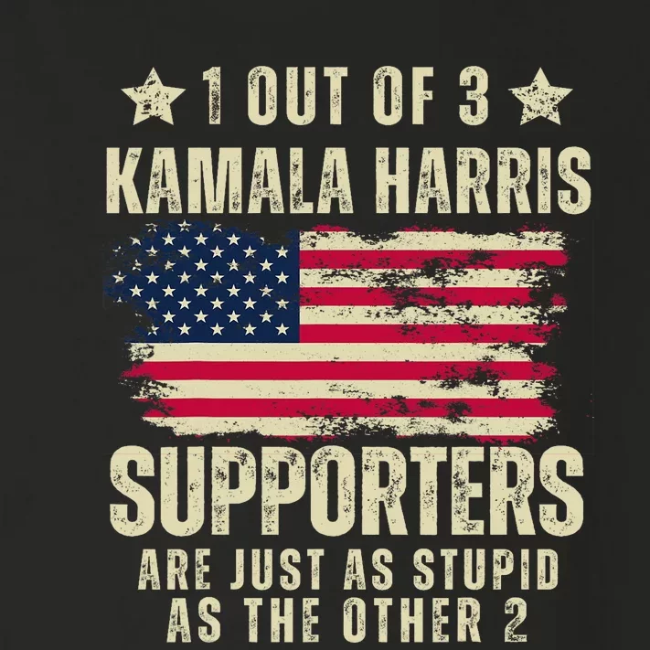 Anti Kamala Harris Stupid Joke American Flag Kamala Supporters Are Stupid Toddler Long Sleeve Shirt