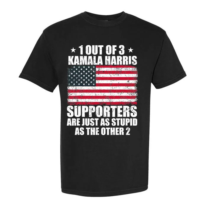 Anti Kamala Harris Stupid Joke American Flag Usa Funny Humor Garment-Dyed Heavyweight T-Shirt