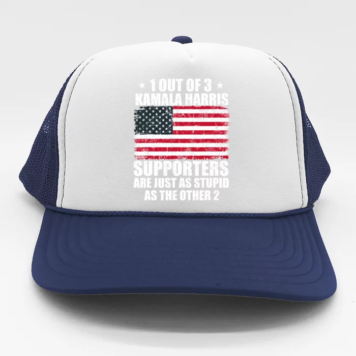 Anti Kamala Harris Stupid Joke American Flag Usa Funny Humor Trucker Hat