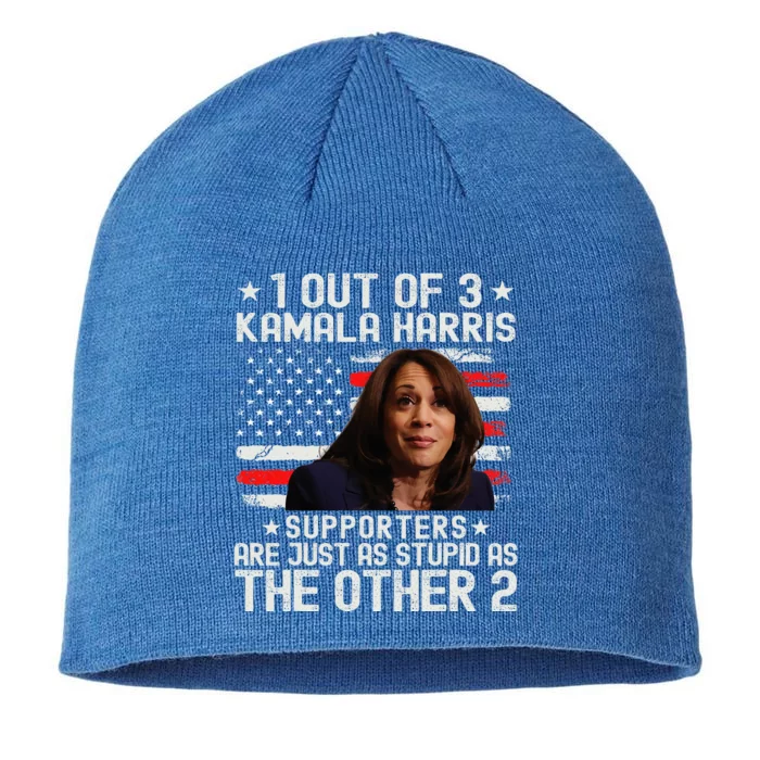 Anti Kamala Harris Stupid Joke American Flag Usa Humor 8 1/2in Sustainable Knit Beanie