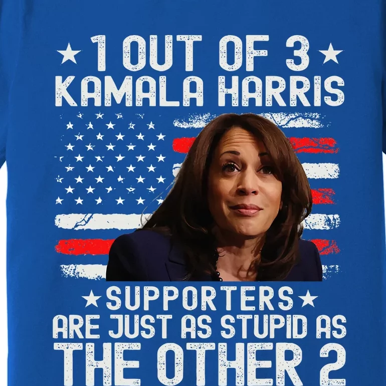 Anti Kamala Harris Stupid Joke American Flag Usa Humor Premium T-Shirt