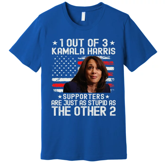 Anti Kamala Harris Stupid Joke American Flag Usa Humor Premium T-Shirt