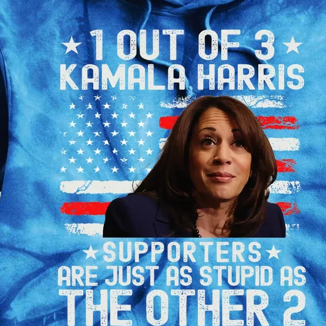 Anti Kamala Harris Stupid Joke American Flag Usa Humor Tie Dye Hoodie