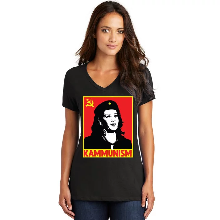 Awesome Kamala Harris Kammunism Communism Harris Walz 2024 Women's V-Neck T-Shirt