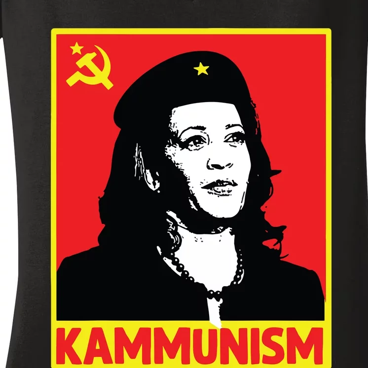 Awesome Kamala Harris Kammunism Communism Harris Walz 2024 Women's V-Neck T-Shirt