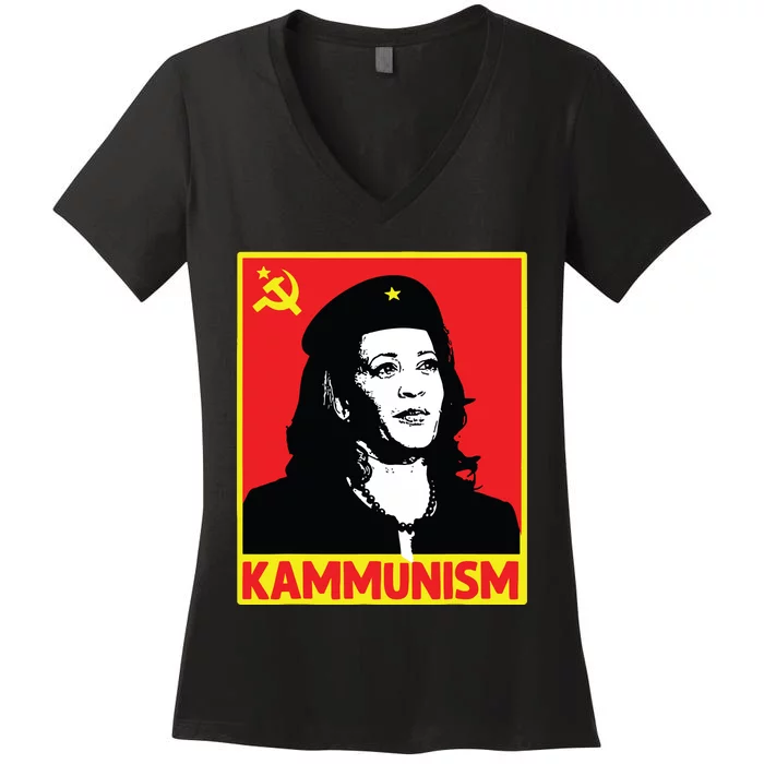 Awesome Kamala Harris Kammunism Communism Harris Walz 2024 Women's V-Neck T-Shirt