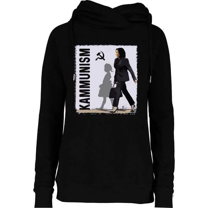 Awesome Kamala Harris Kammunism Communism Harris Walz 2024 Womens Funnel Neck Pullover Hood