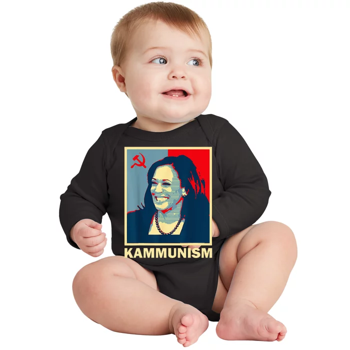 Awesome Kamala Harris Kammunism Communism Harris Walz 2024 Baby Long Sleeve Bodysuit