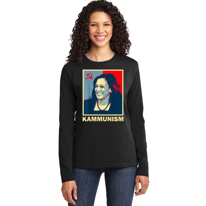 Awesome Kamala Harris Kammunism Communism Harris Walz 2024 Ladies Long Sleeve Shirt