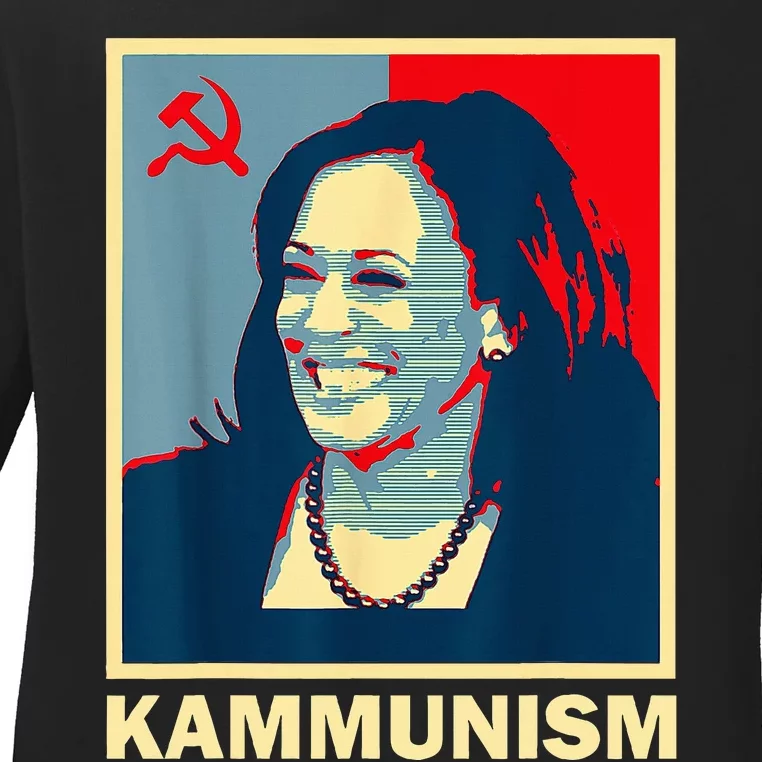 Awesome Kamala Harris Kammunism Communism Harris Walz 2024 Ladies Long Sleeve Shirt