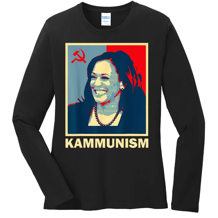 Awesome Kamala Harris Kammunism Communism Harris Walz 2024 Ladies Long Sleeve Shirt