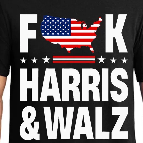 Anti Kamala Harris And Tim Walz 2024 Presidential Election Pajama Set