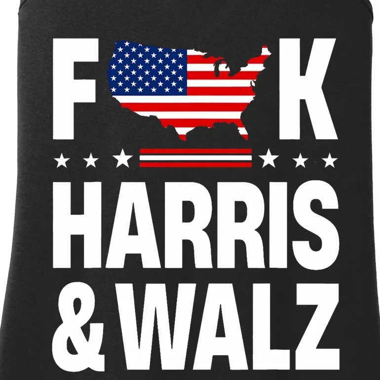 Anti Kamala Harris And Tim Walz 2024 Presidential Election Ladies Essential Tank