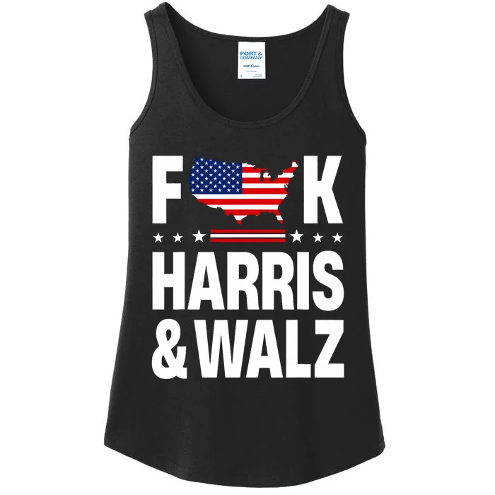 Anti Kamala Harris And Tim Walz 2024 Presidential Election Ladies Essential Tank