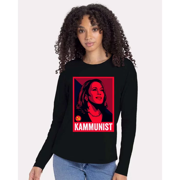 Anti Kamala Harris Kammunist Funny Election Womens Cotton Relaxed Long Sleeve T-Shirt