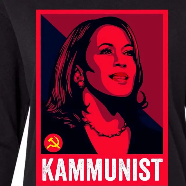 Anti Kamala Harris Kammunist Funny Election Womens Cotton Relaxed Long Sleeve T-Shirt