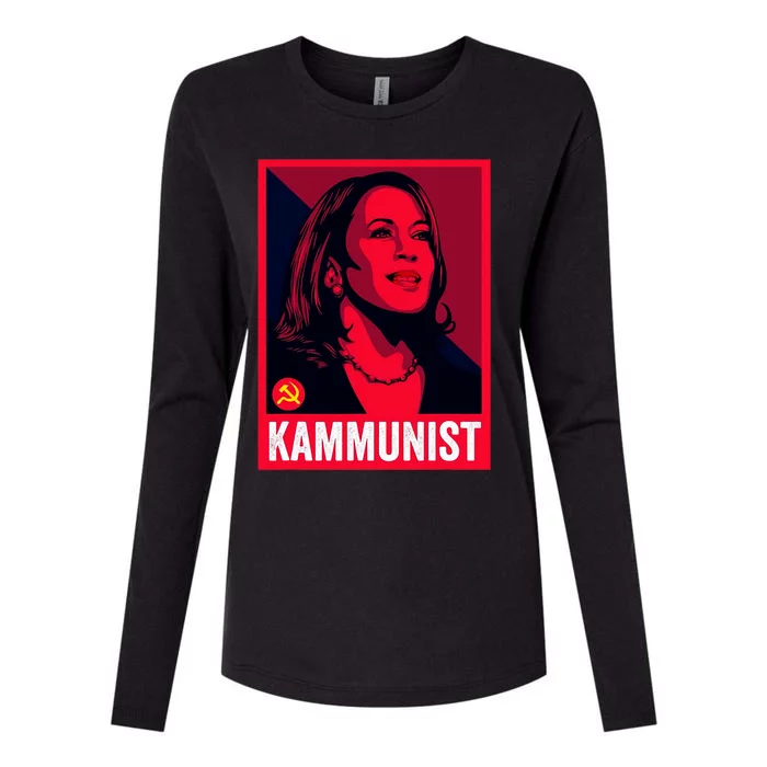 Anti Kamala Harris Kammunist Funny Election Womens Cotton Relaxed Long Sleeve T-Shirt