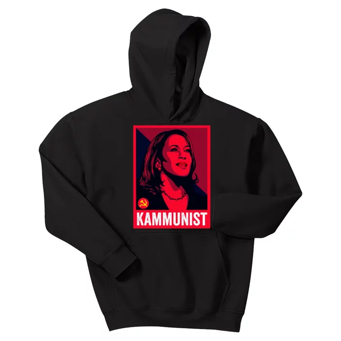 Anti Kamala Harris Kammunist Funny Election Kids Hoodie