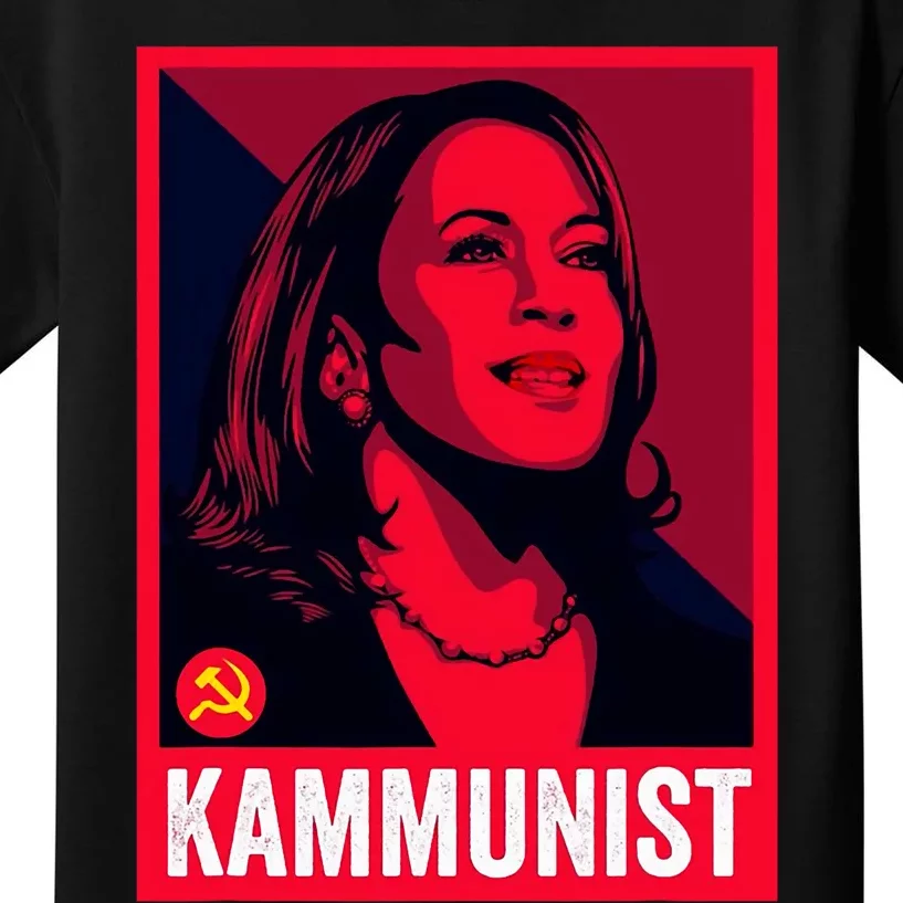 Anti Kamala Harris Kammunist Funny Election Kids T-Shirt