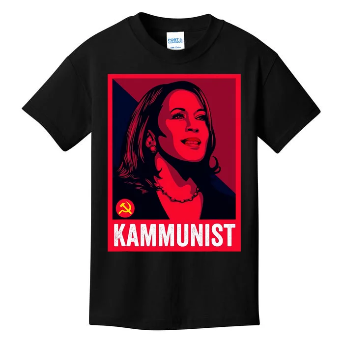 Anti Kamala Harris Kammunist Funny Election Kids T-Shirt