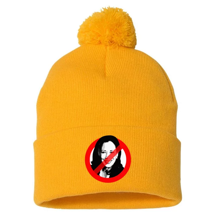 Anti Kamala Harris Cancel Kamala Harris Pom Pom 12in Knit Beanie