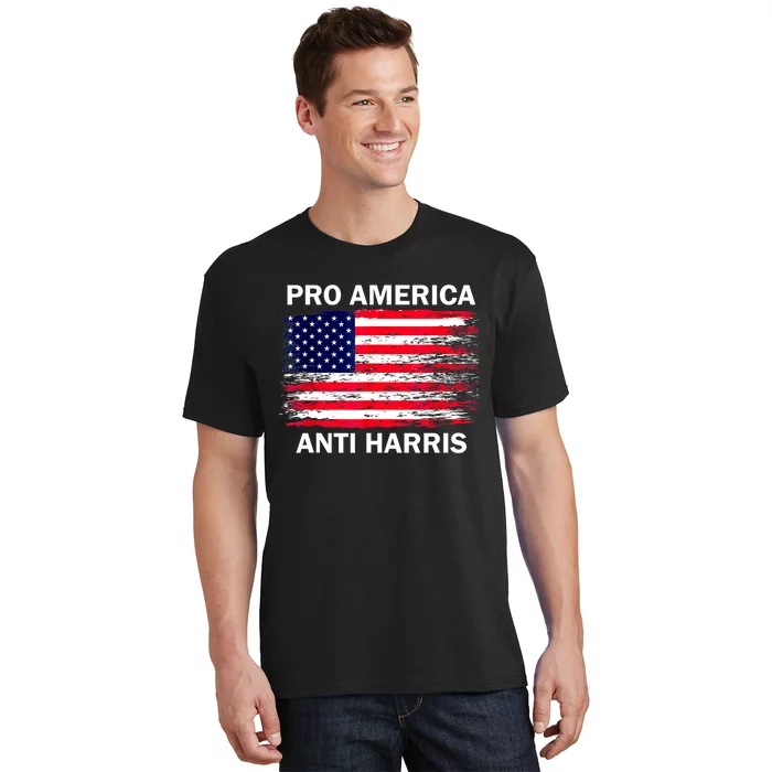 Anti Kamala Harris Pro America Flag Kamala Harris Gift T-Shirt