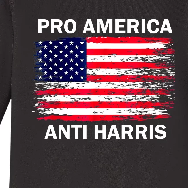 Anti Kamala Harris Pro America Flag Kamala Harris Gift Baby Long Sleeve Bodysuit