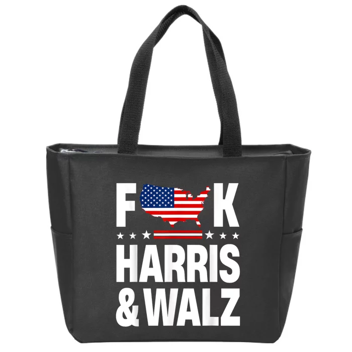 Anti Kamala Harris And Tim Walz 2024 Presidential Election Zip Tote Bag