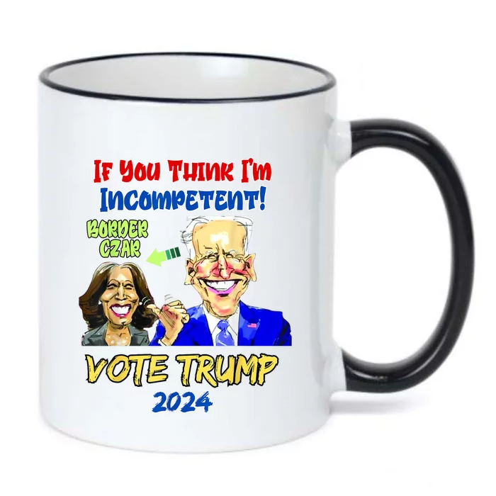 Anti Kamala Harris 2024 Border Czar Incompetent Vote Trump Black Color Changing Mug