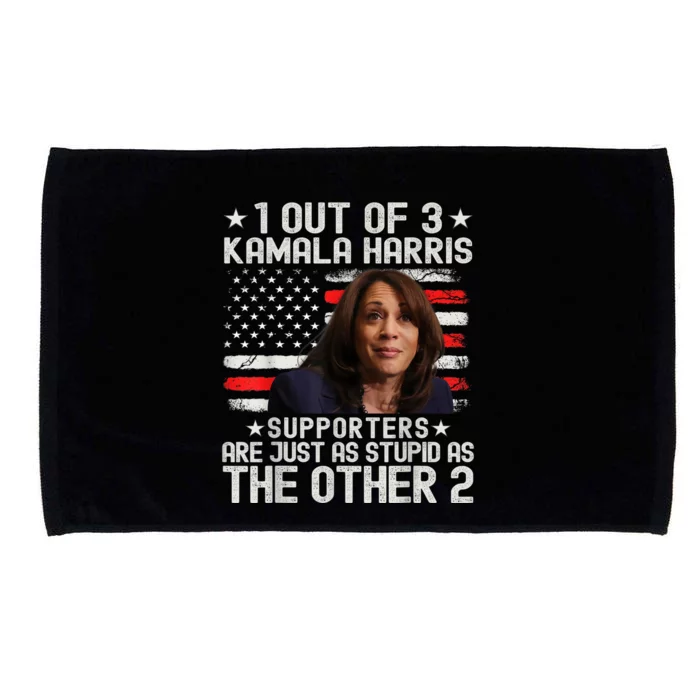 Anti Kamala Harris Stupid Joke American Flag Usa Humor Microfiber Hand Towel