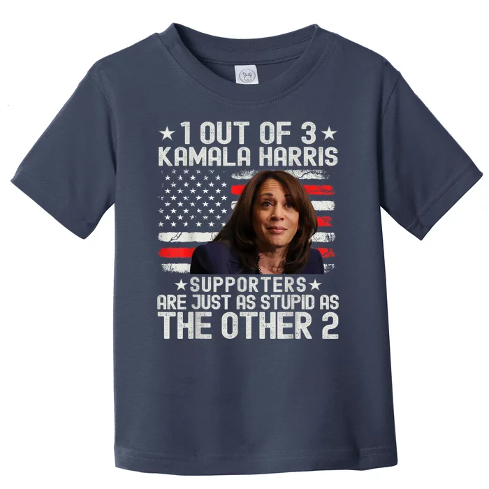 Anti Kamala Harris Stupid Joke American Flag Usa Humor Toddler T-Shirt