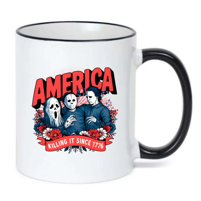 America Killing It Since 1776 Horror Characters Black Color Changing Mug